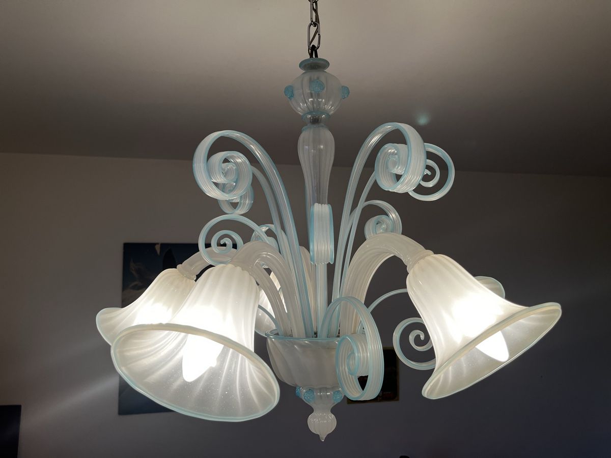 Lampadari & plafoniere: Mid Century Murano Glas Kronleuchter  – Usato da Bern venduto da fotolog111 5