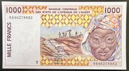 État de l'Afrique Ouest - Togo 1000 Francs 94 - non circ/unz