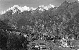 Grächen VS // ca. 1940 noch fast unbebaut Weisshorn Bieshorn