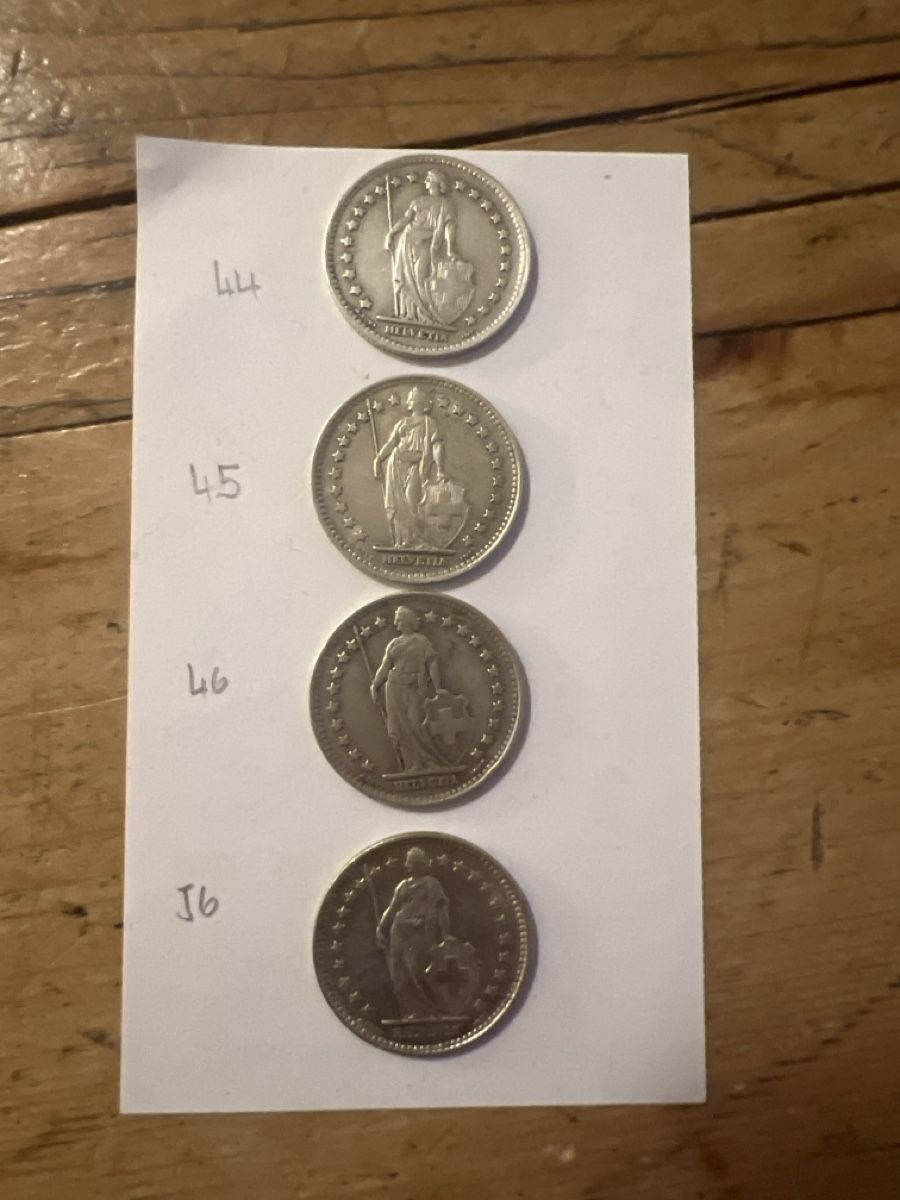 Tutti le monete: 1FR 1944/1945/1946/1956 – Usato da Hittnau venduto da BrigitteM8335 1