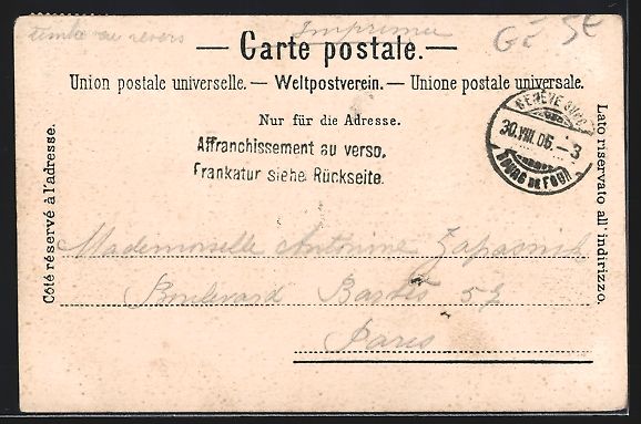 Cartoline postali: AK Genève, L'Universit, 1906 – Usato da Berlin venduto da bartko-reher 1