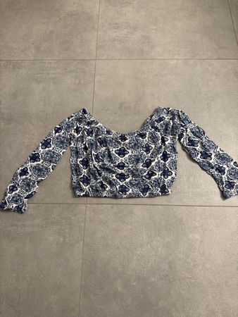 H&M Top, Gr. S, blau/weiss gemustert