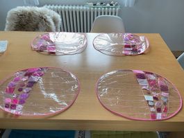 4 Unikat Tischsets, Hingucker, 1 A Zustand! Abwaschbar.