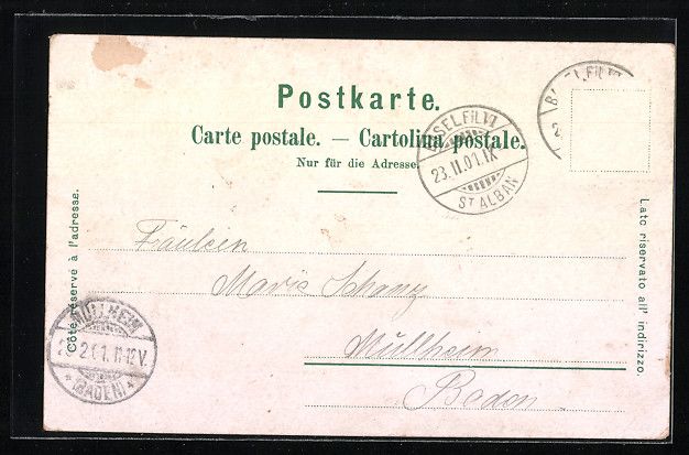 Cartes postales: Litho Basel, St. Jakobsdenkmal, Rathaus, – D'occasion à Berlin par bartko-reher 1