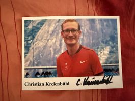 Foto Christian Kreienbühl mit Unterschrift guter Zustand