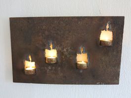 2.Handdesign Unikat Kunst ART Skulptur Rostig Kerzenhalter