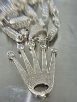 Halskette 925 Silber ( Iced out ) mit Kronenanhänger 👑