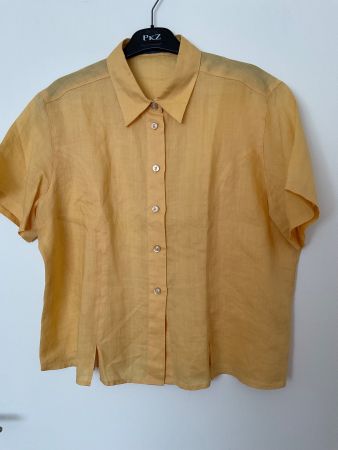 Marco Pecci Leinen Bluse Gr 44 gelb, wie neu