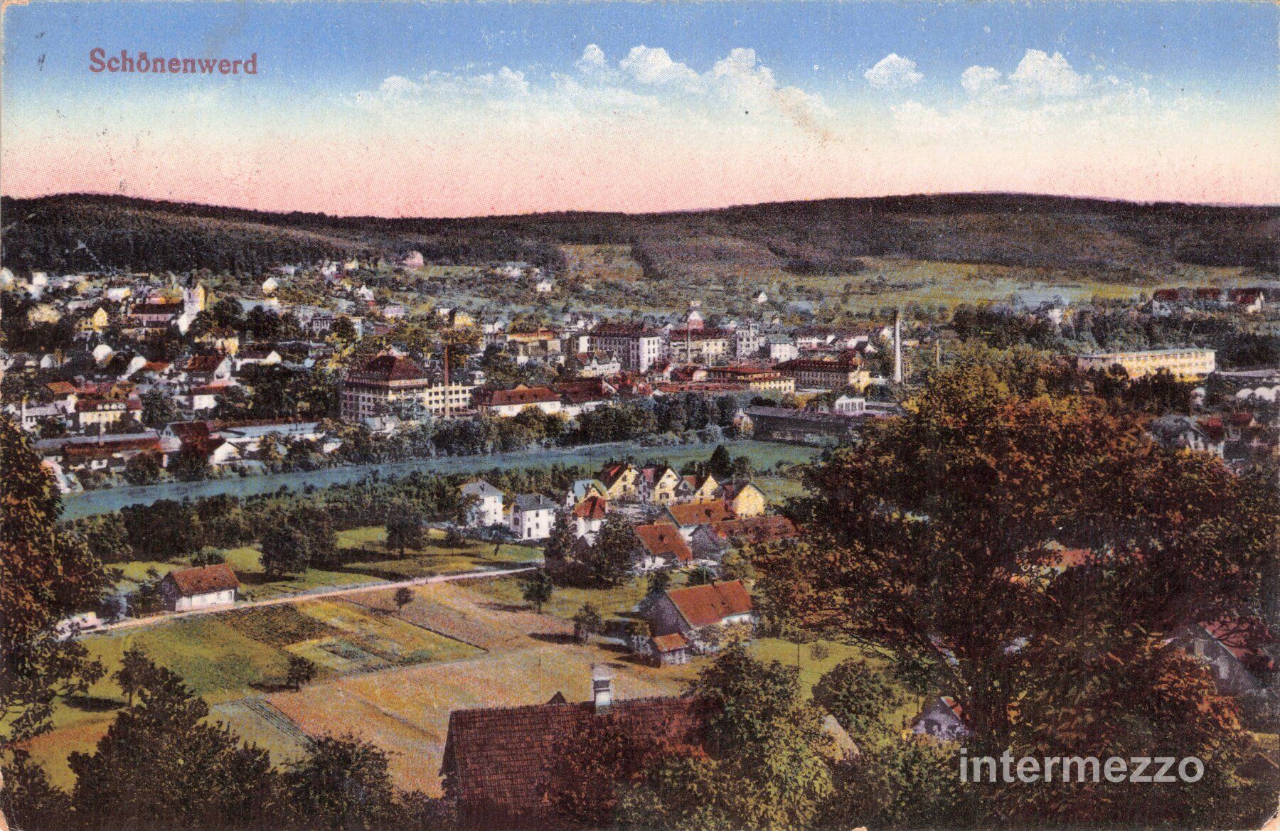 Cartoline postali: Schönenwerd SO // 1924 Dorf Panoramablick – Usato da Basel venduto da intermezzo12