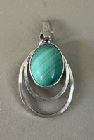 Anhänger, Silber mit Malachit