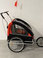 🚲 Fahrradanhänger 2-in-1 | Kinder + Jogger | rot/schwarz