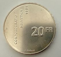 Münze 700 Jahre Eidgenossenschaft 1291 - 1991