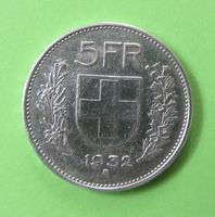 5 Fr. Münze Silber 1932