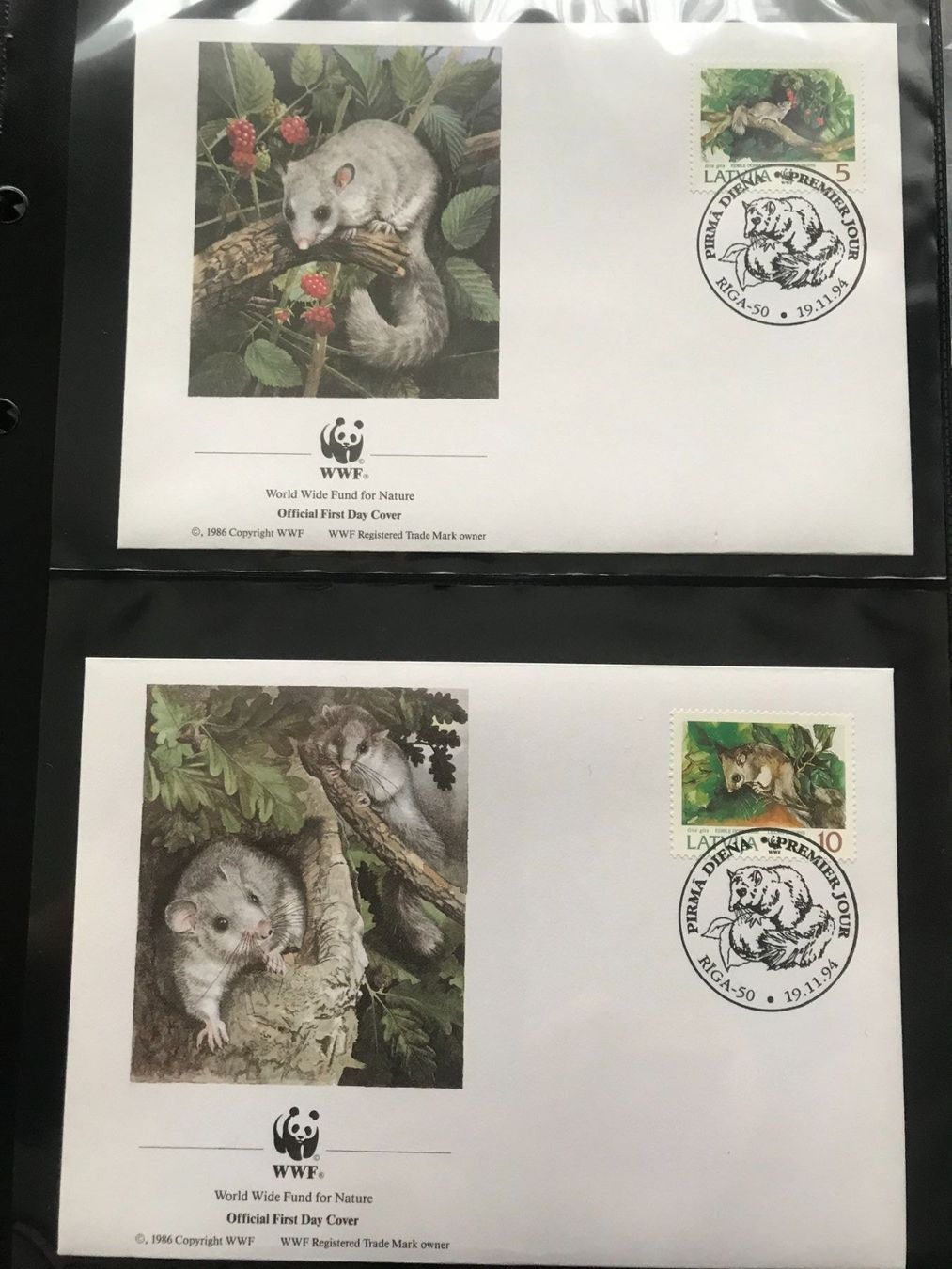 Alle Briefmarken: WWF Lettland 1994 Siebenschläfer Satz Ersttagsbriefe – Neu (gemäss Beschreibung) aus Winterthur von schnueps
