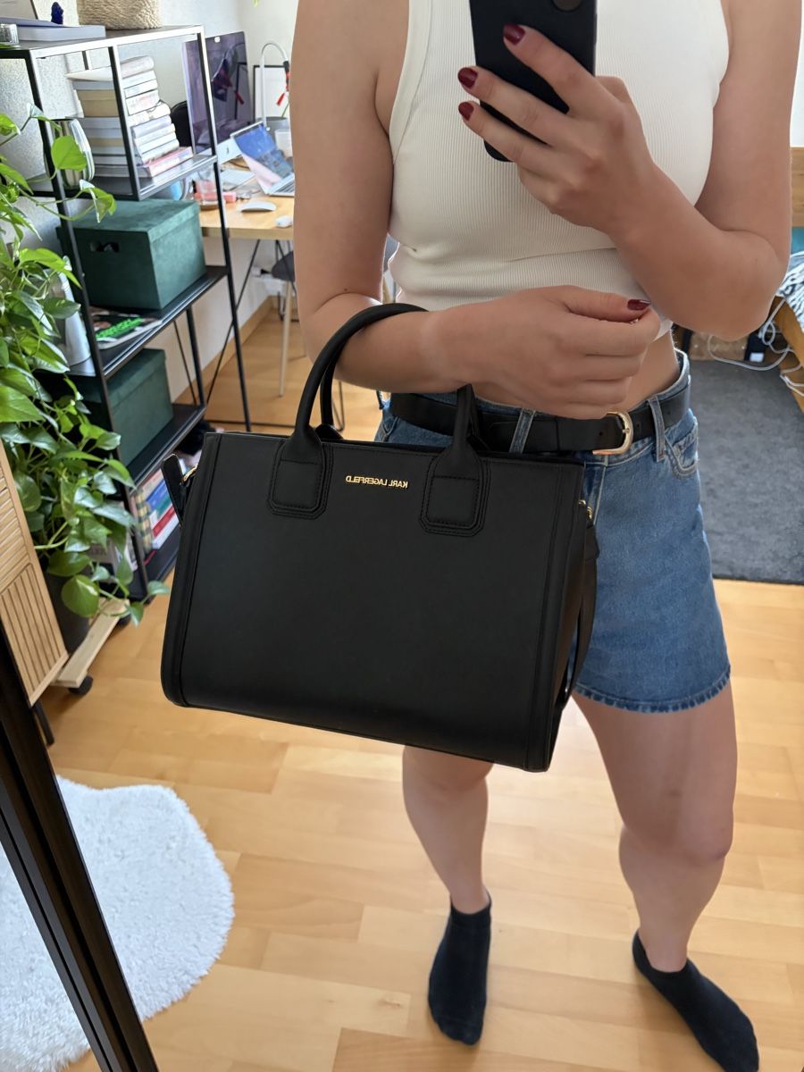 Karl Lagerfeld Borse da donna: Karl Lagerfeld Black Leather Tote Bag – Usato da Zürich venduto da Abu95 7