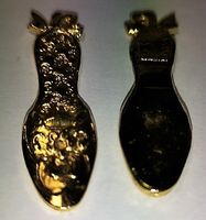 Christbaumschmuck Pantoffel Zinn Gold