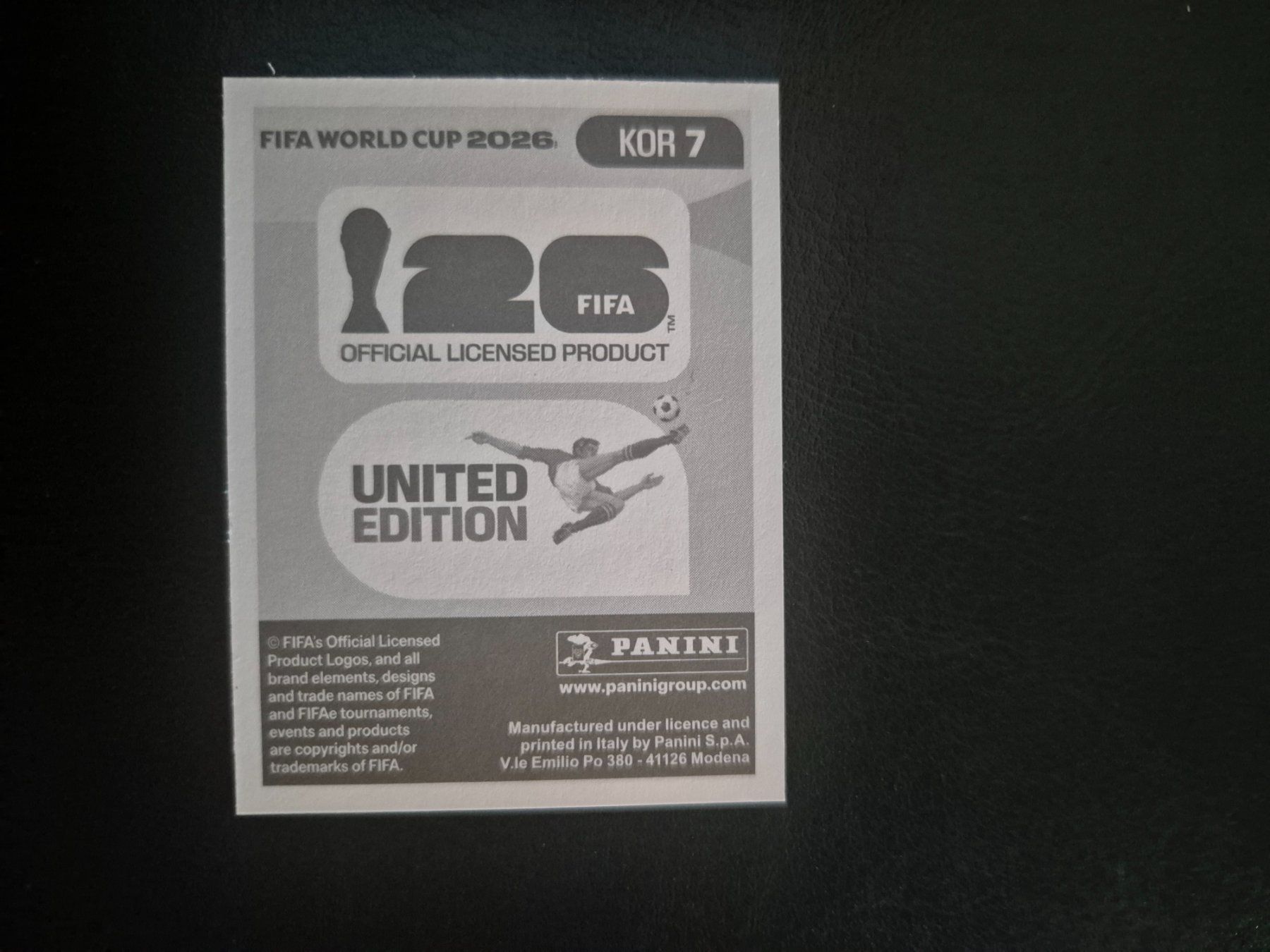 Panini Carte collezionabili: Panini WM 26 KOR 7 – Nuovo (secondo la descrizione) da Rorschacherberg venduto da AJ3108 1