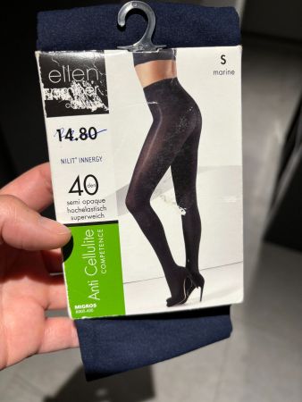 Collants opaque anti cellulite marine S neuf
