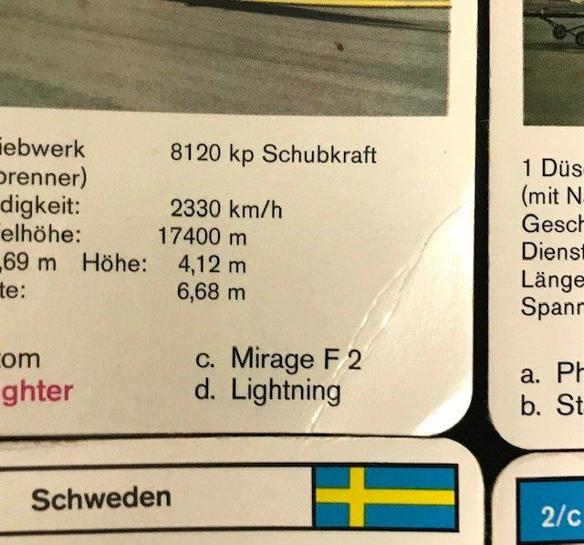 Giochi: Quartett Jets Düsenflugzeug Nr. 3207 – Usato da Zürich venduto da gigimai67 7