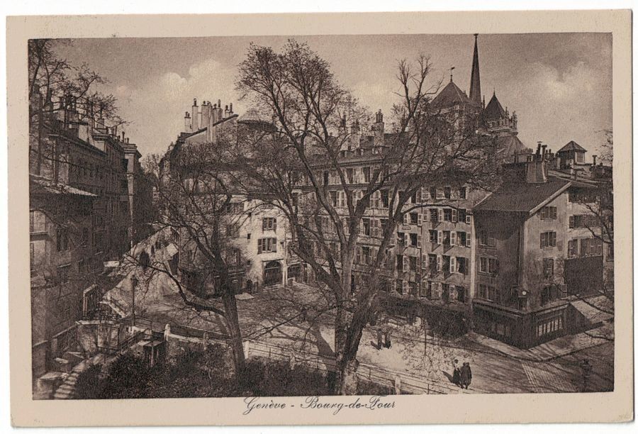Cartoline postali: Genève, Bourg-de-Four, circulée 1918 – Usato da Frauenfeld venduto da POML