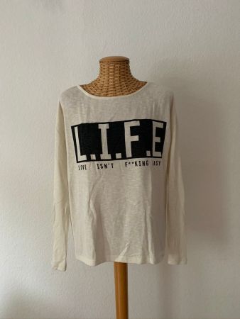 Feinstrick Pullover crème leicht - M
