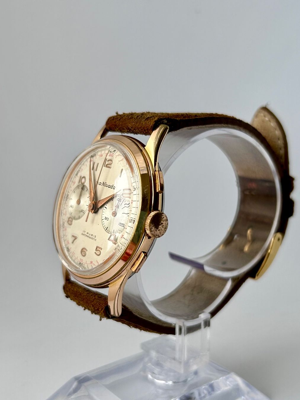 Nivada Orologi: Vintage Stima-Nivada Oversized Chronograph 38mm Landeron 149 – Usato da Vevey venduto da Vintage_Analog_Goods 3