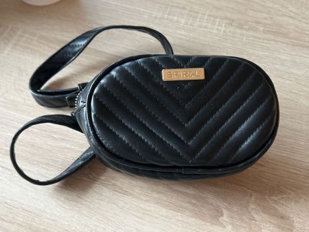 Schicke Spiral Gürteltasche/ Bauchtasche in Schwarz
