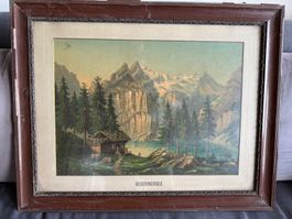 Oeschinensee - Chromolithografie (Farblithografie)