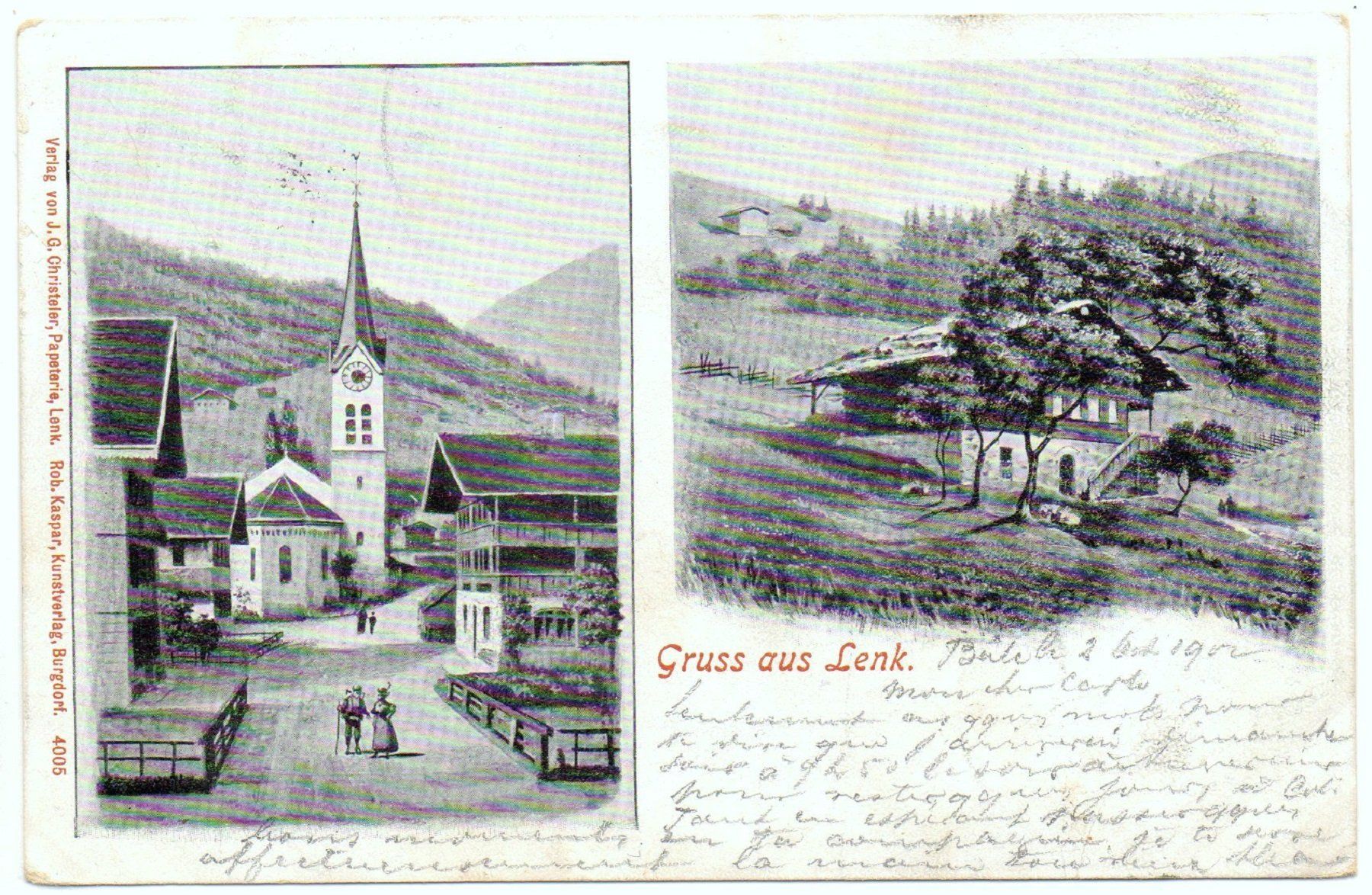 Cartoline postali: 2-Bild-AK Gruss aus LENK – Usato da Jona venduto da philajona