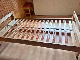 Einzelbetten aus Holz, 90 x 200 cm, mit verstellbarem Latt