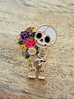 Pin Skelett Blumen Halloween