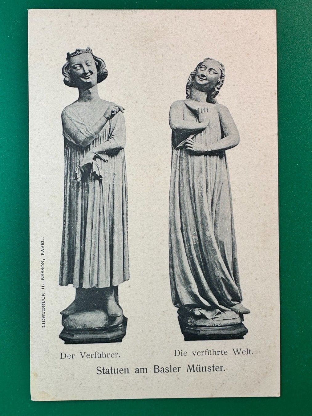 Cartoline postali: Statuen am Basler Münster – Usato da Steg VS venduto da danwer74