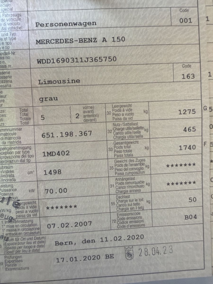 Mercedes-Benz Autos: Mercedes-Benz A150 – Gebraucht aus Oberönz von Xyz90 6