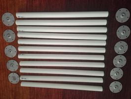 11 Tisch-Füsse inkl. Montage-Platten