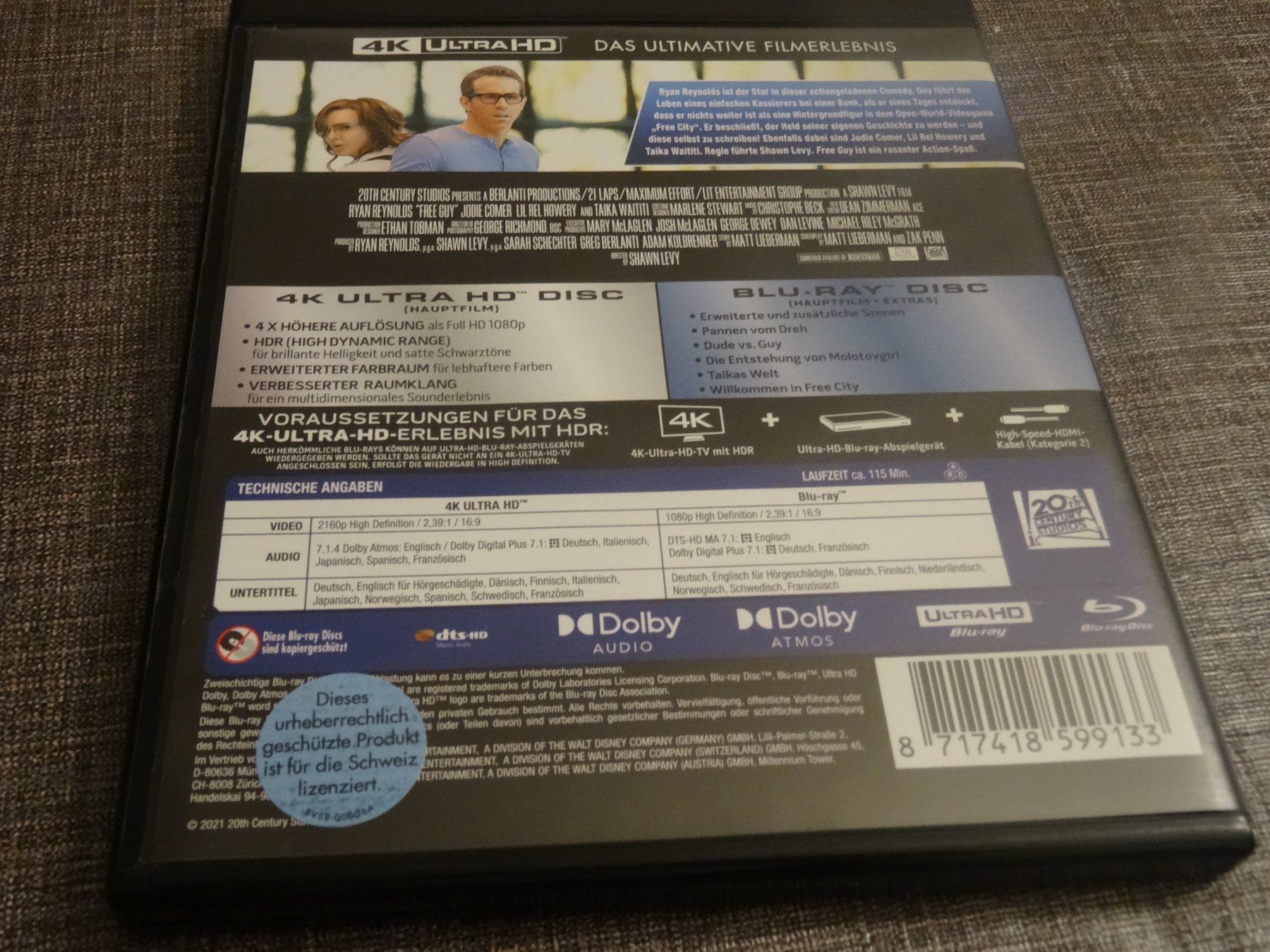 Alle DVDs: Free Guy 4K ULTRA UHD BLU-RAY – Gebraucht aus Olten von Disc-Verkauf 2
