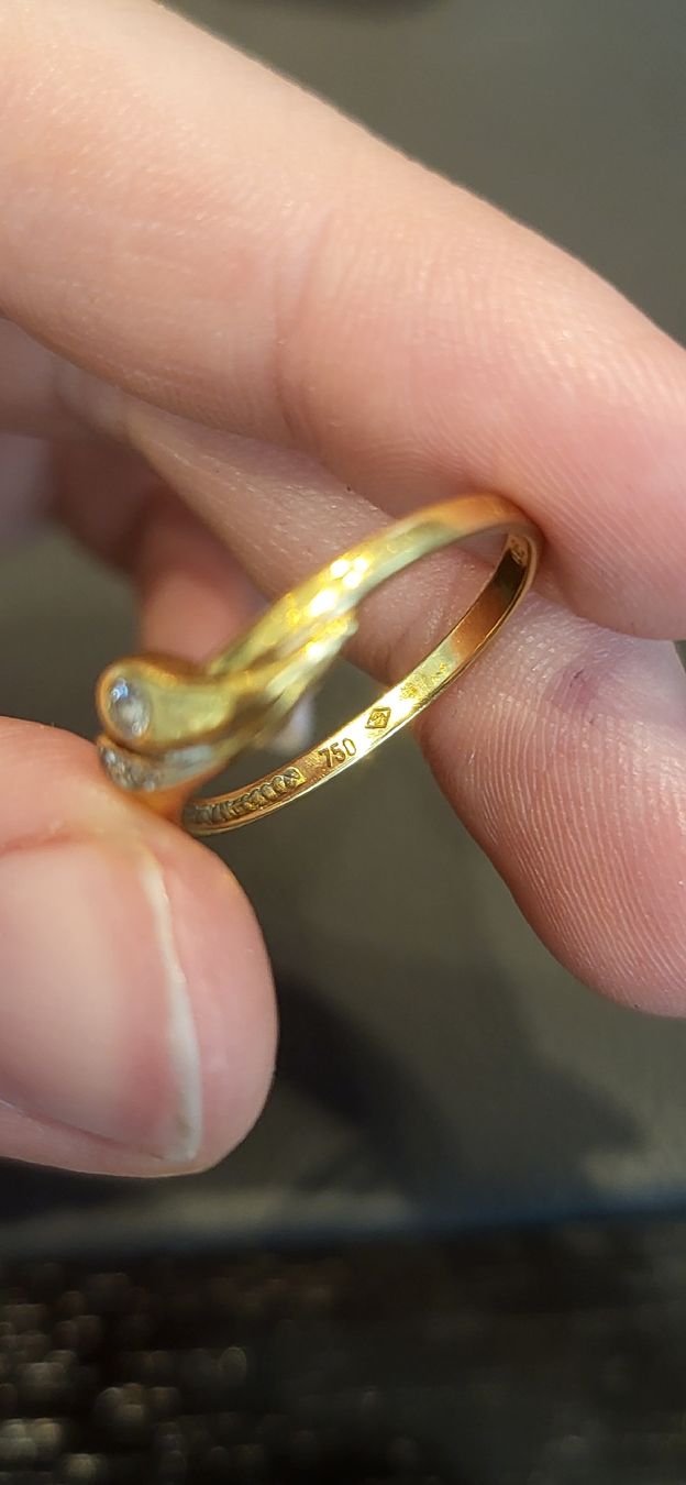 Anelli: Filigraner Goldring mit Diamanten  – Nuovo (secondo la descrizione) da Unterägeri venduto da Altgoldschmuck 3
