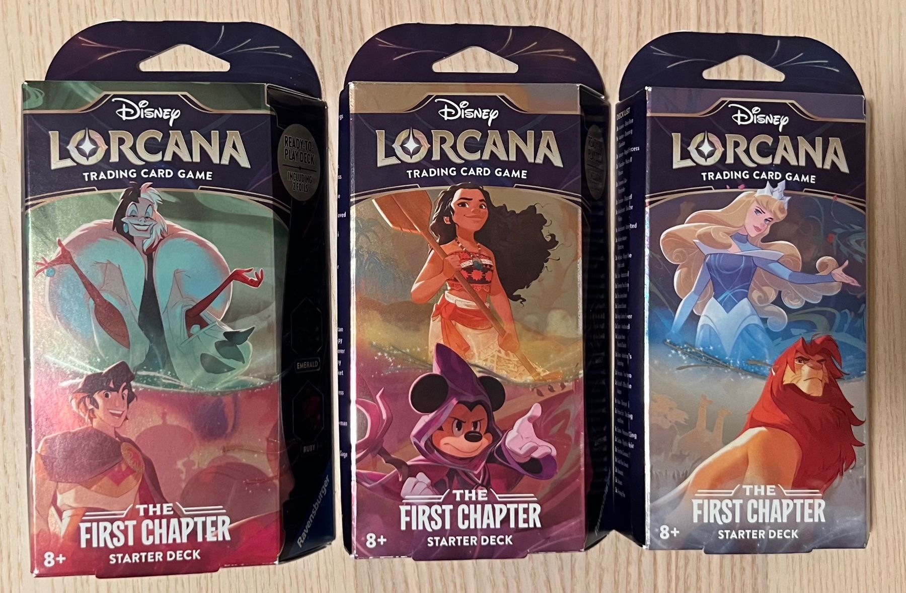 Disney Sammelbilder & Trading cards: 3x First Chapter Starter Deck Complete Disney Lorcana EN – Neu und originalverpackt aus Rafz von SaintCruz