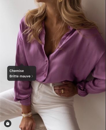 Chemise tendance mauve, taille S-M