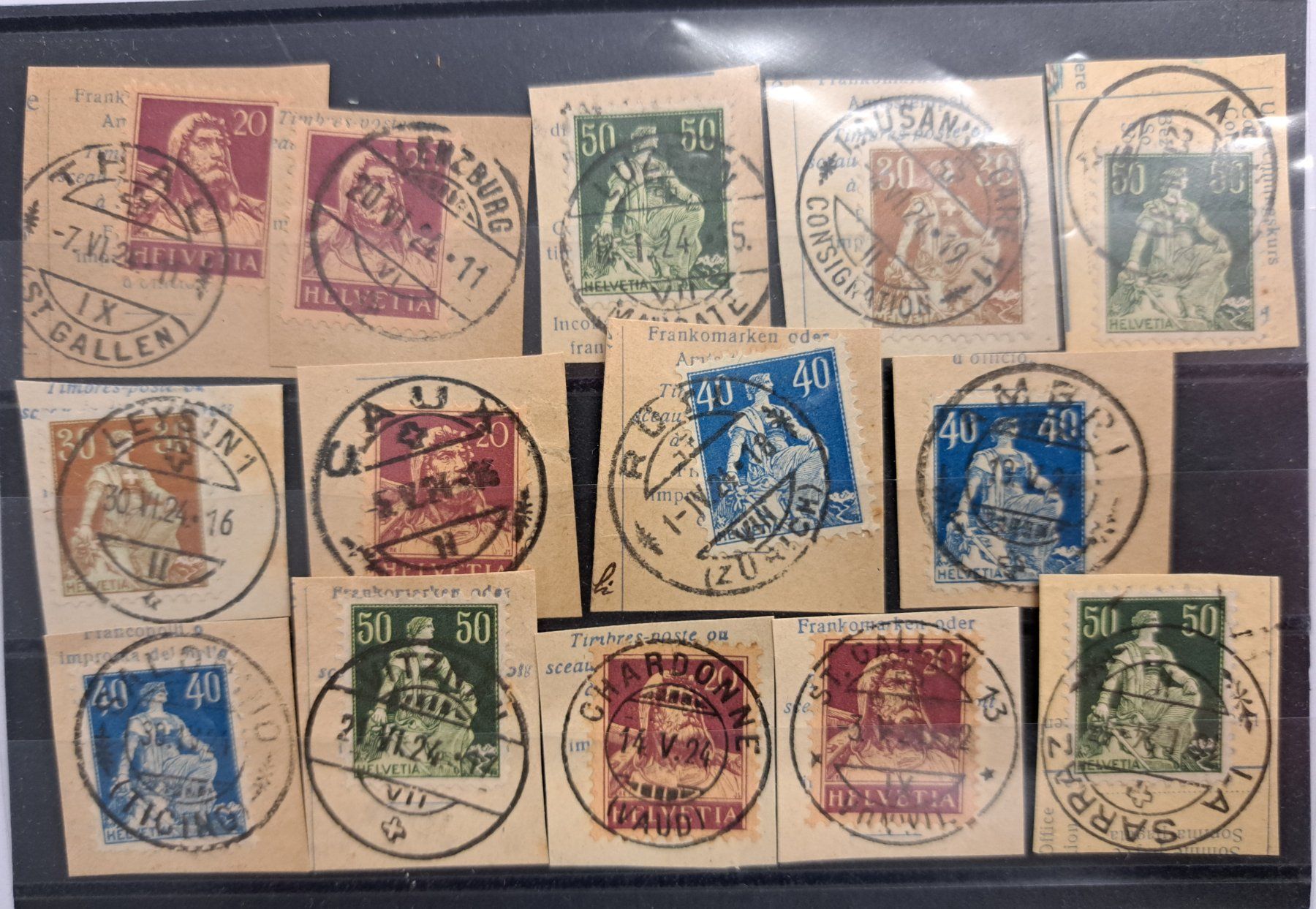 Tutti i francobolli: 10 Stk. CH Briefmarken-Steckkarten, postfrisch etc. – Usato da Münchwilen AG venduto da Nesar 4