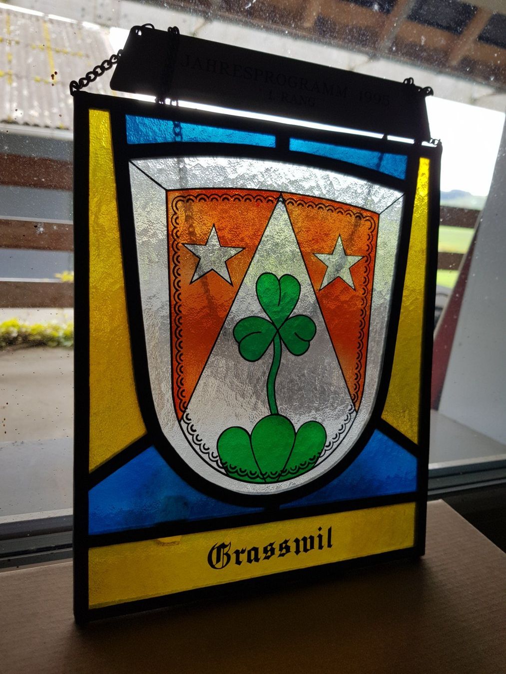 Sonstige Antiquitäten & Kunst: antike Wappenscheibe Grasswil Scheibe Glas – Gebraucht aus Walterswil BE von Lonitti 2