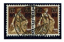 Helvetia 114 en paire Vollstempel Genève