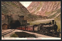 Gotthardbahn, Expresszug fährt aus dem 
