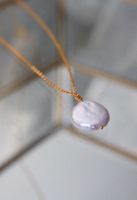 925 sterling silver + 18K gold vermeil and pearl necklace