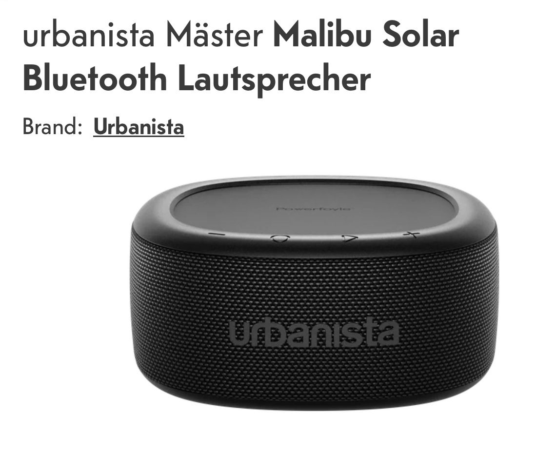Casse acustiche: Solar Lautsprecher  Urbanista Bluetooth – Nuovo (secondo la descrizione) da Grabs venduto da mayram27 5