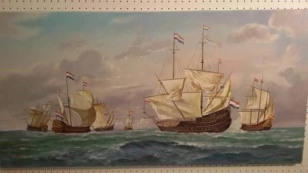 Gemälde: E.Kurti "Segel Regatta" Oelgemälde – Gebraucht aus Zürich von Galerie-Kunst