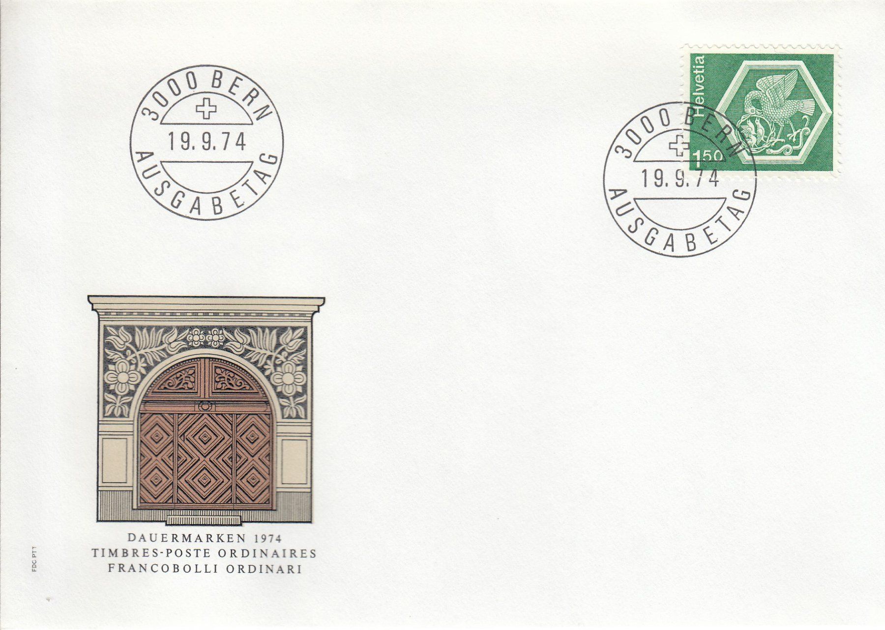 Tutti i francobolli: 1974 Architektur 4 FDC – Usato da Spreitenbach venduto da Mustang_1105 2