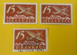 Flugpost F3 schön gestempelt und 2 x postfrisch