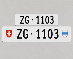 Top: 4-Stelliges Kontrollschild ZG 1103  Autonummer
