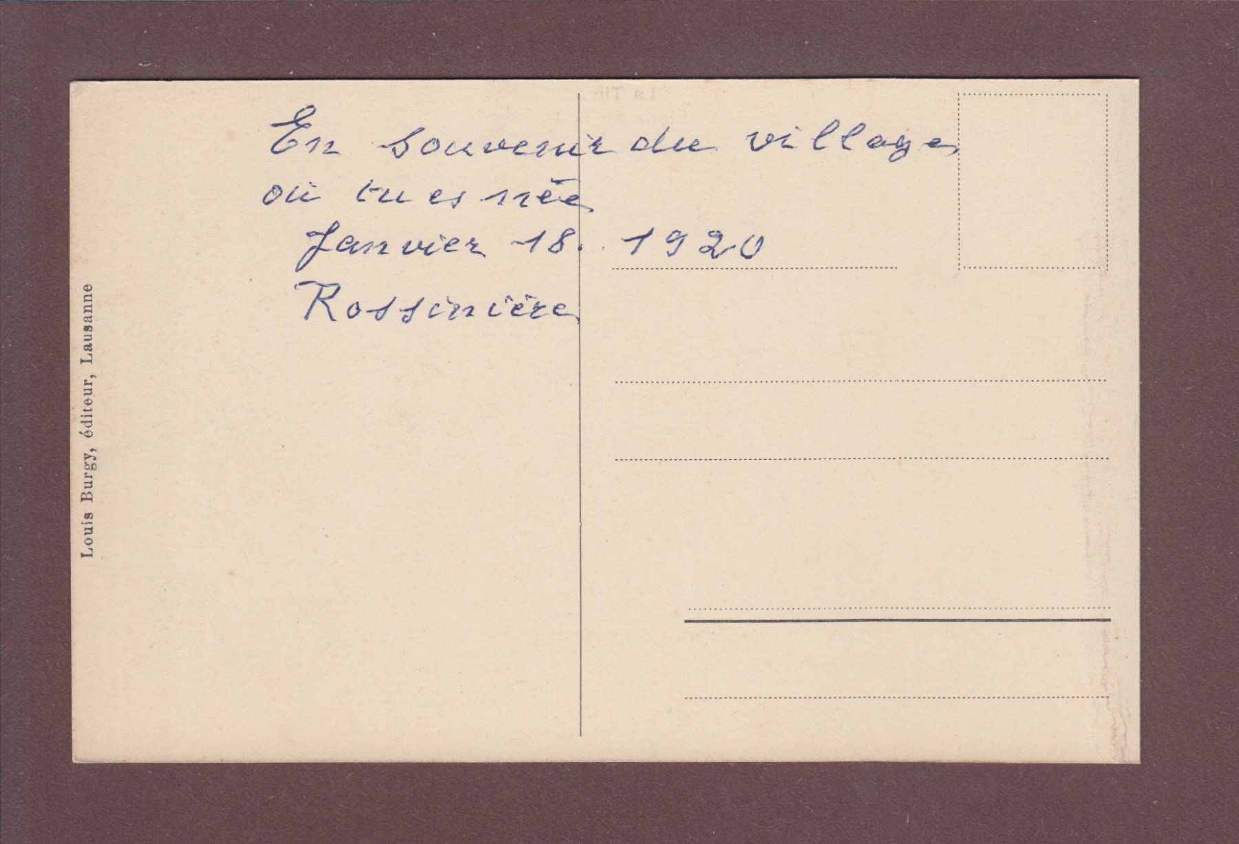Cartoline postali: ROSSINIERE - Ligne MOB // pli // – Usato da Pully venduto da nicecards 1