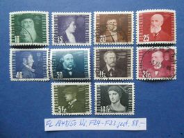 FL 1948/50 Nr. F24-F33 gestempelt